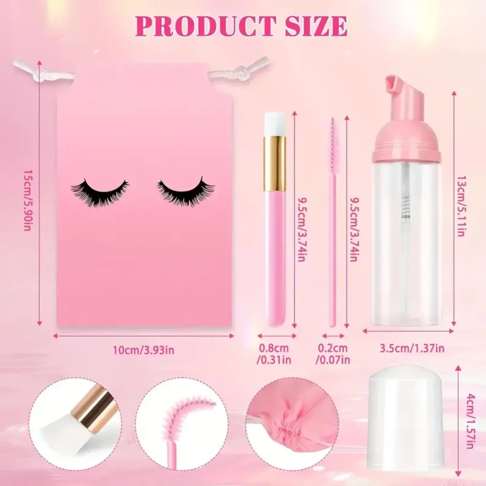 20/40Pcs 60ml Plastic Refillable Leakproof Empty Foam Pump Bottles Lash Shampoo Kit Travel Soap Dispenser Face Wash Makeup Tools
