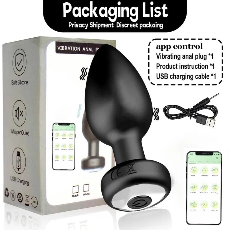 Bluetooth-fjernbetjening Anal Vibrator 10 Modes Butt Plug Mænd Prostata Massager Stimulator Butt Plug Kvinde Onanist Sexlegetøj