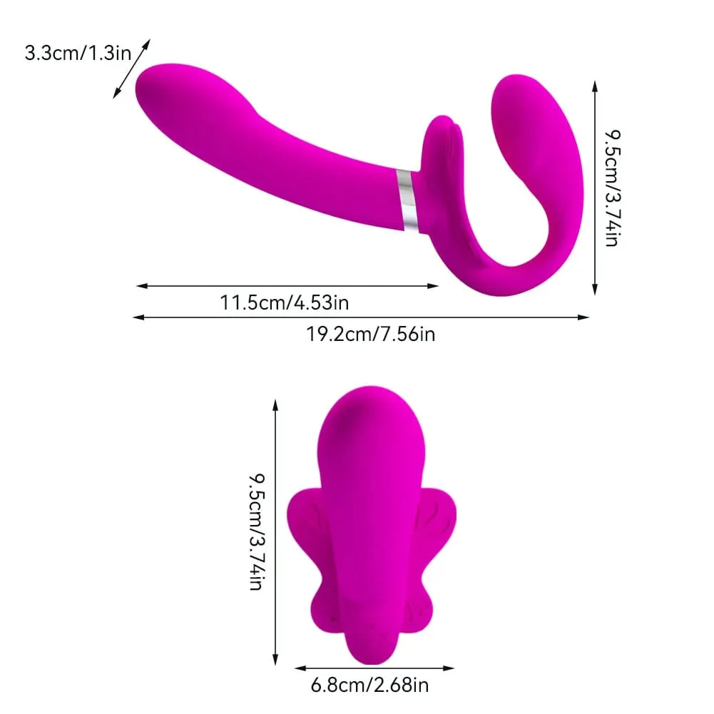 Penggetar Dildo Bertali Penembusan Berganda untuk Wanita Kepala Bergetar Zakar Lesbian Mainan Erotik Mainan Seks untuk Pasangan — image 6