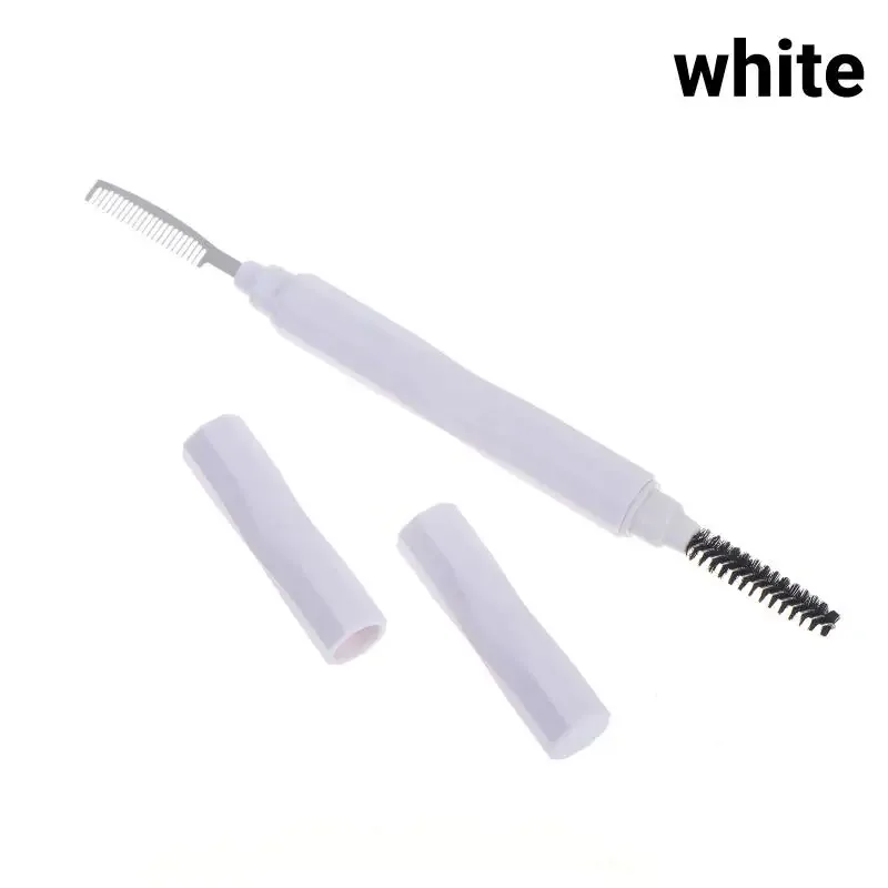 (.) 1 Stk Øjenbryn Make Up Børster Dual Ended Bryn Kam Makeup Børste Rustfrit Stål Øjenvipper Roller Øjenvipper Hvidt skønhedsværktøj — image 3