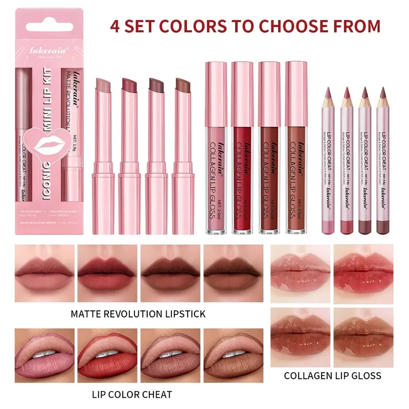 กันน้ำ Long Lasting Matte ลิปสติกสีดำชุด Velvet Liquid Lip GLOSS Lip Liner ชุดคราบสีแดงฮาโลวีน Goth แต่งหน้า — image 5