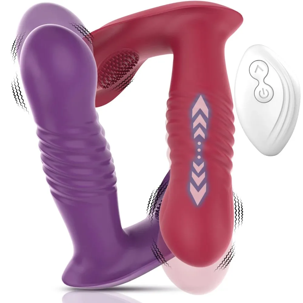 Stimolatore del clitoride delle donne del vibratore di spinta telecomandato che gira il dildo telescopico che vibra i giocattoli del sesso del prodotto degli adulti — image 1