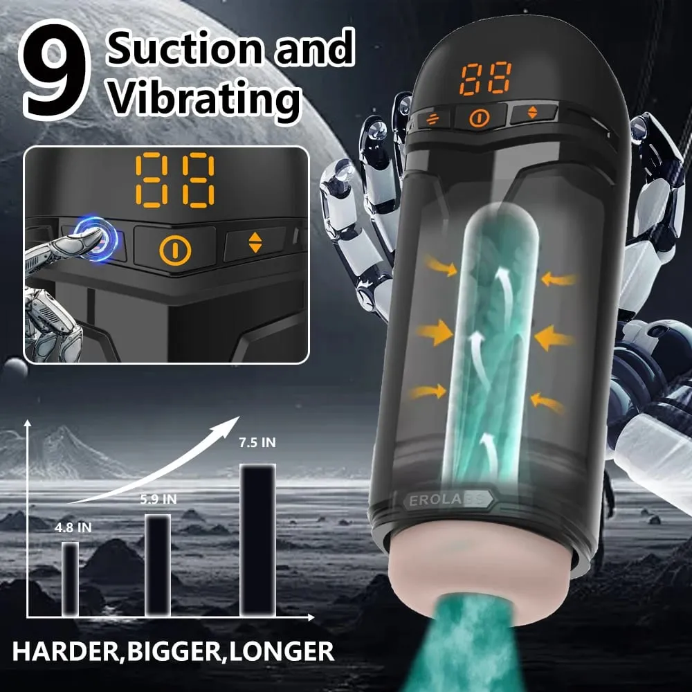 Pompa automatica per pene masturbatore maschile con succhiamento, vibrazione, spinta, giocattoli sessuali per uomini, stimolazione del pene Stroker, display a LED — image 3