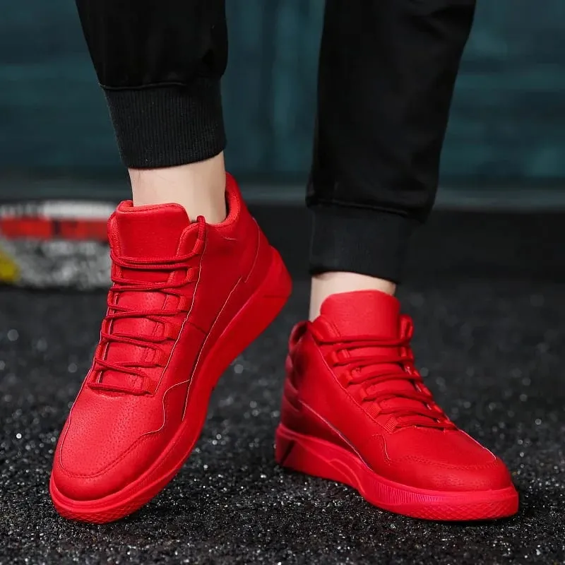Fesyen Musim Bunga Selesa Ringan Tahan Slip Kulit Atasan Tinggi Sneakers — image 4