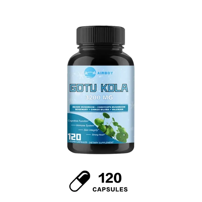 Gotu Kola Capsules - ระบบภูมิคุ้มกันความรู้ความเข้าใจสมอง อาหารเสริมพลังงานผิวและการไหลเวียน - อาหารเสริมที่ไม่ใช่จีเอ็มโอและปราศจากกลูเตน