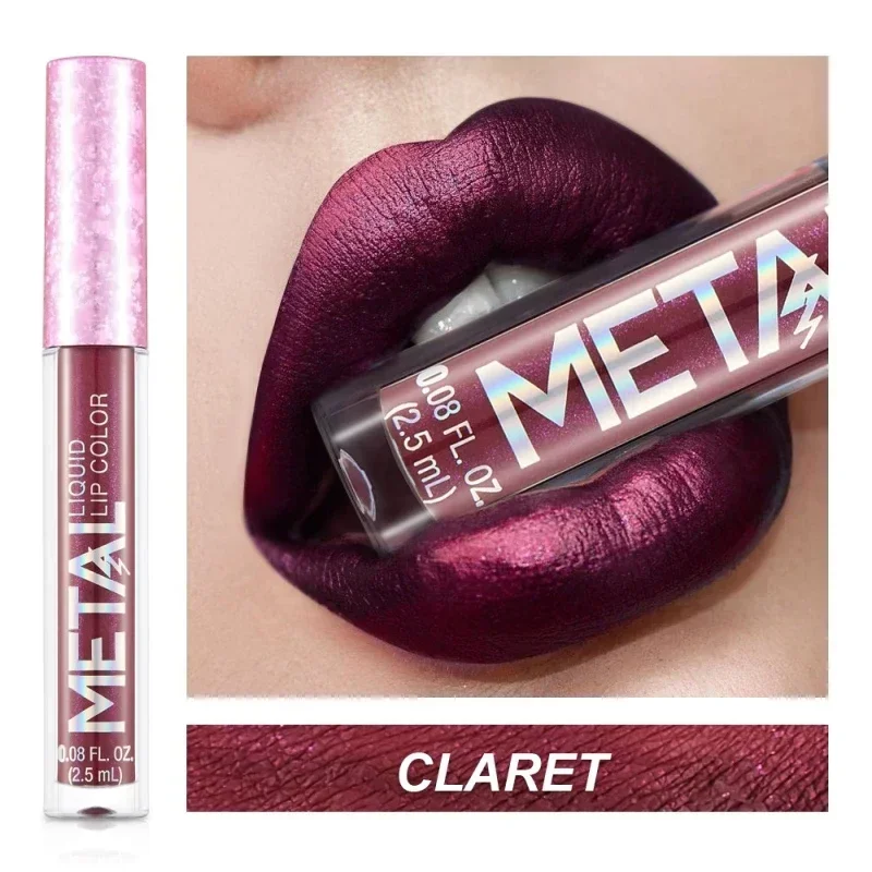 METALLIC Matte Liquid ลิปสติก Waterproof Long Lasting Non-Stick CUP Matte Shimmer Glitter Lip GLOSS ผู้หญิงแต่งหน้า 12 สี — image 12