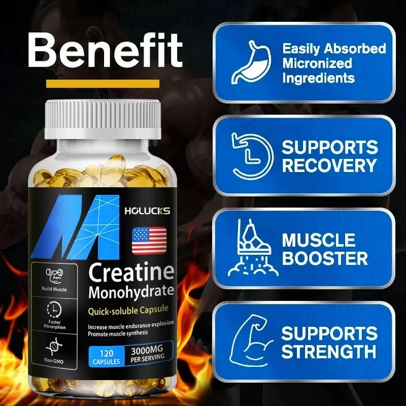 Integratore di creatina ad alta potenza da 3000 mg per l'energia delle cellule cerebrali e muscolari. Aumenta la potenza e le prestazioni fisiche. Non OGM — image 4