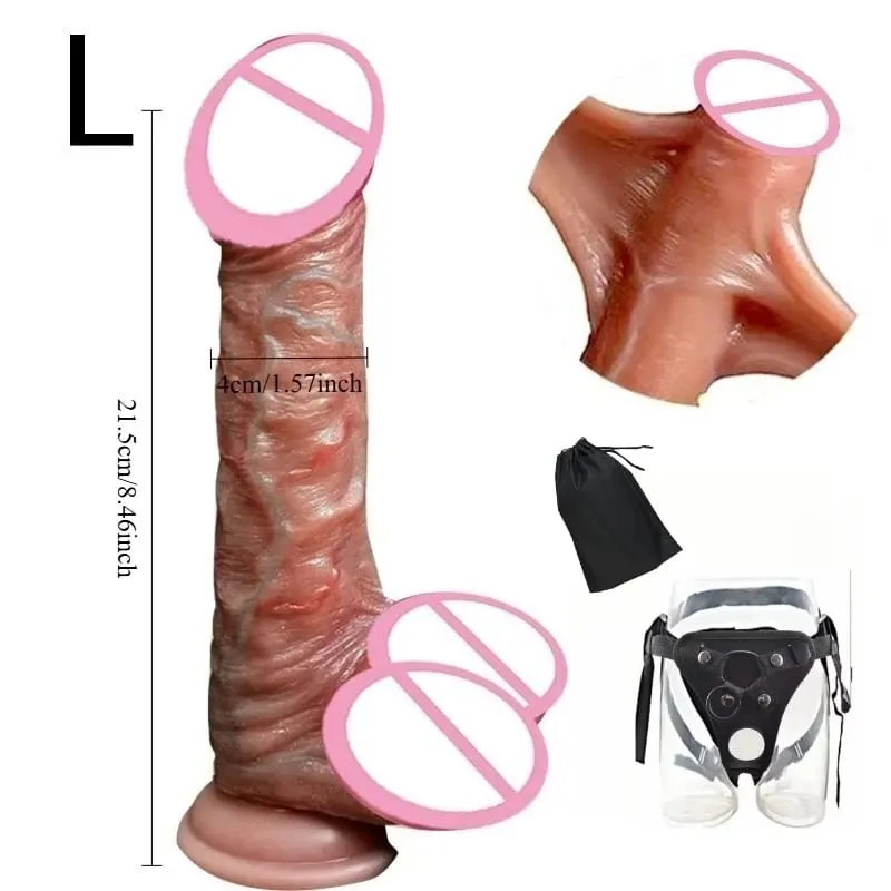 Strap indossabile su vibratori realistici per le donne Stimolazione della vagina del punto G Pene grande Butt Plug Masturbatori anali Prodotti Giocattoli del sesso — image 14