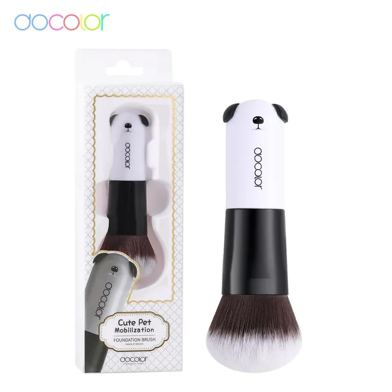 Docolor Makeup Foundation Børster Sødt tegneserieansigt Kabuki Blush Powder Contour Fan Makeup Børste Syntetiske hår Makeup Værktøj
