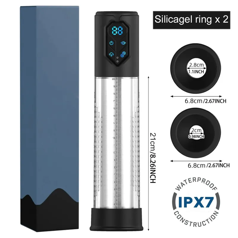 IPX7 Vandtæt elektrisk pumpe Peniserektionsforstørrelse Automatisk vakuumpumpe til mænd 4 suge onanerende sexlegetøj til mænd — image 8