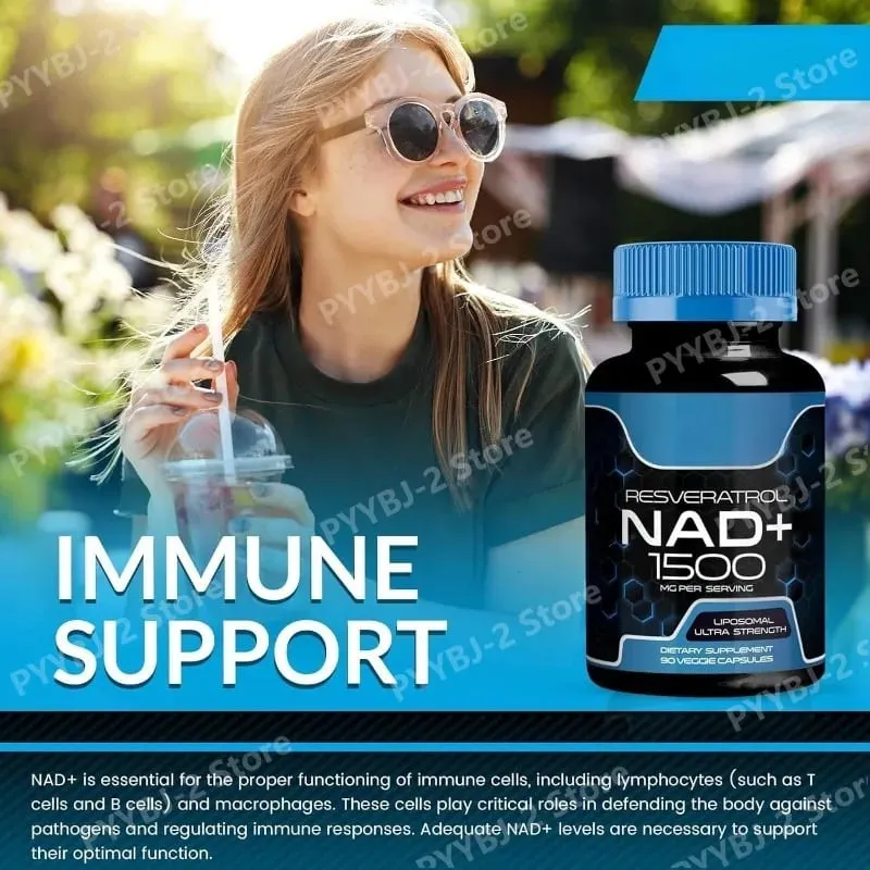 NAD + แคปซูลพร้อม Resveratrol สมุนไพรต้านอนุมูลอิสระอาหารเสริมสนับสนุน Cellular Health Energy & Anti Aging สำหรับผู้หญิงผู้ชาย 90 ชิ้น — image 6