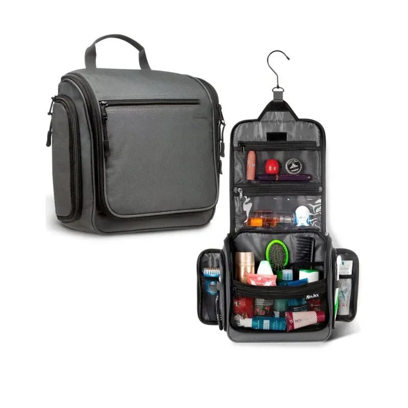 Travel Toiletry Bag Large Hanging Toiletry Organizer Waterproof Hygiene Bag with Metal Swivel Hook for Toiletries Cosmetics — image 6