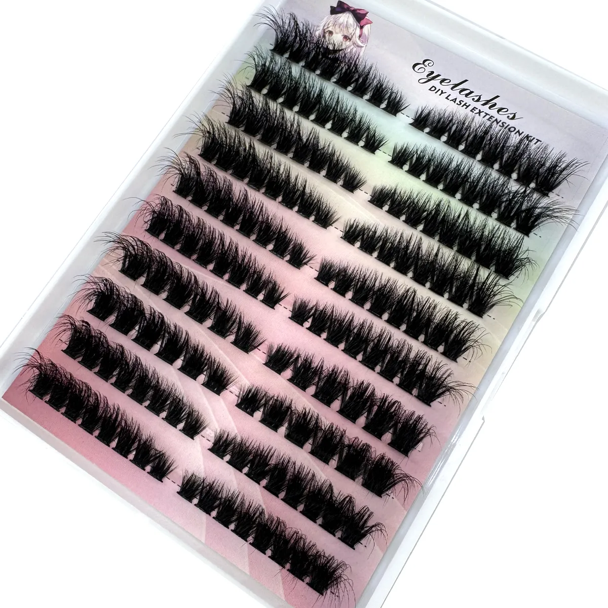 Wimpernverlängerung für linke und rechte Augen, Katzen-/Fuchsaugen-Effekt, einzelne Cluster, 3D-Wimpern, natürlich aussehende, segmentierte Wimpernverlängerungen zum Selbermachen — image 7