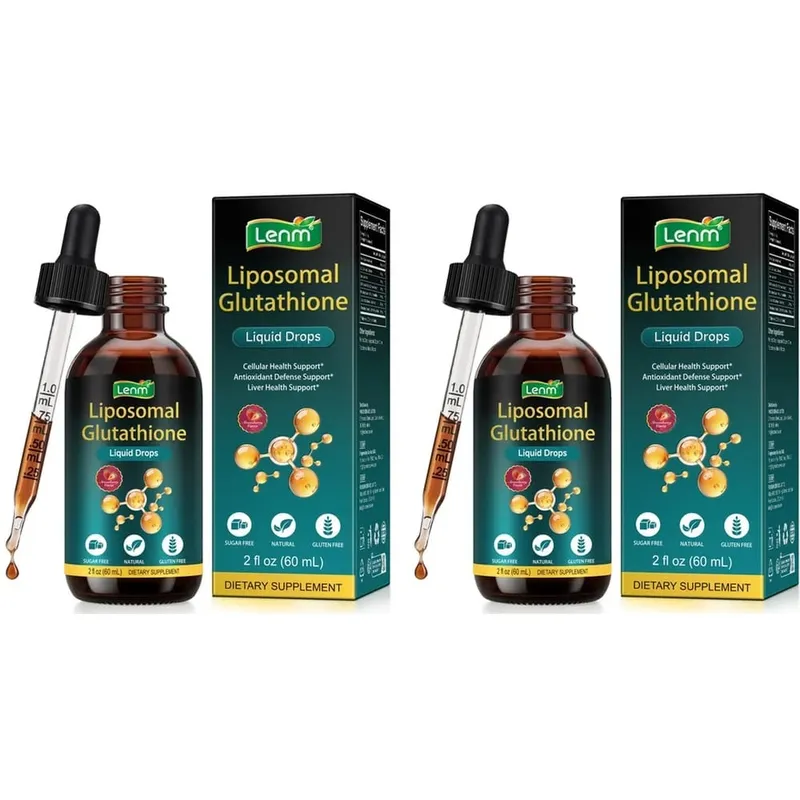 Lenm Liposomal Glutathione Liquid Drops for Antioxidant Cellular & Liver Support with NAC Vitamin C Strawberry Flavor 60 mL — image 8