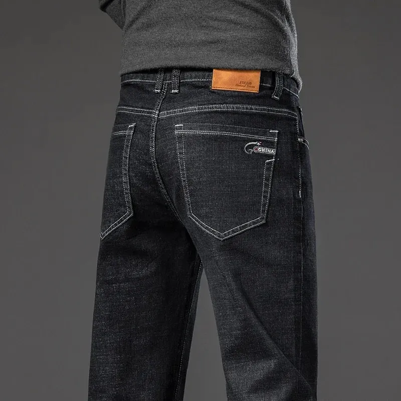 Jean droit pour hommes, pantalon en Denim, Style classique, extensible, décontracté, grande taille 40 42 44 46, printemps-automne 2025 — image 3