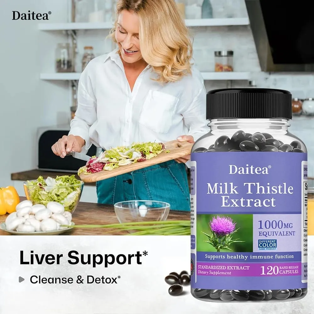 Milk Thistle Capsules - 1000mg for Health Boosts Liver Detox Antioxidants for Skin and Digestive Liver Health — image 1