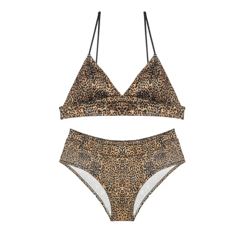 Bestseller, Leopardenmuster, Dessous-Set, französischer Dreieck-Cup, kabelloser BH, verstellbare Träger, weiche, bequeme Unterwäsche für Damen, S-XL — image 10