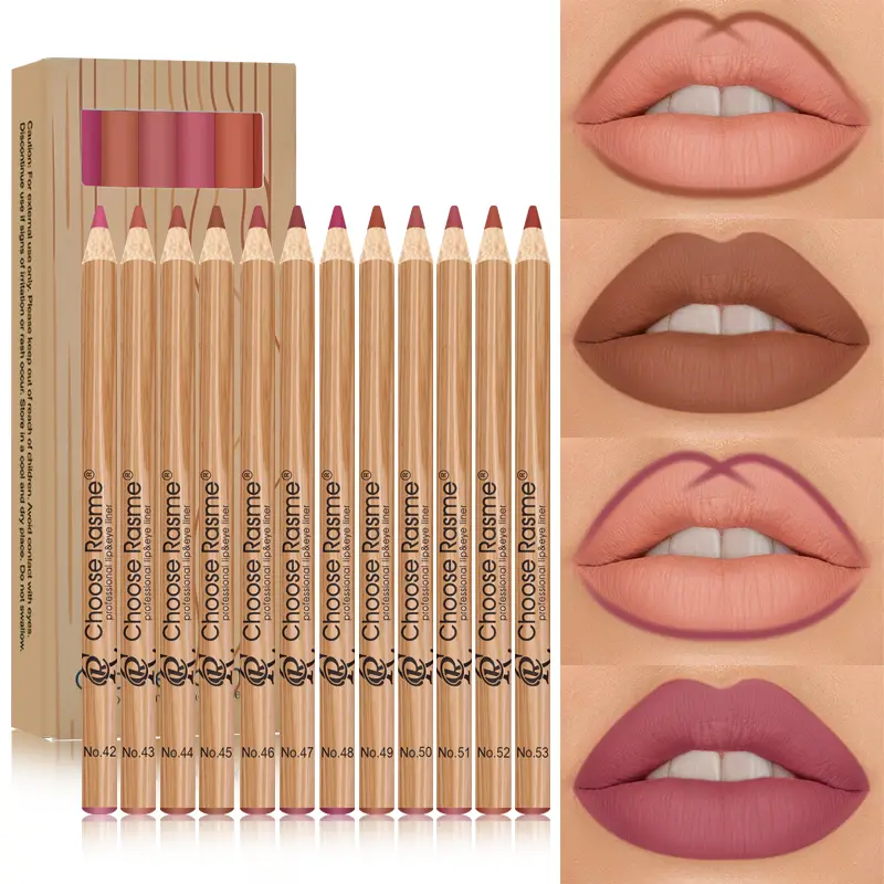 12 matte læbeforing blyantsæt farvegengivelse Nem makeup Vandtæt Holdbar læbe makeup Kosmetik Valentinsdag gave — image 2