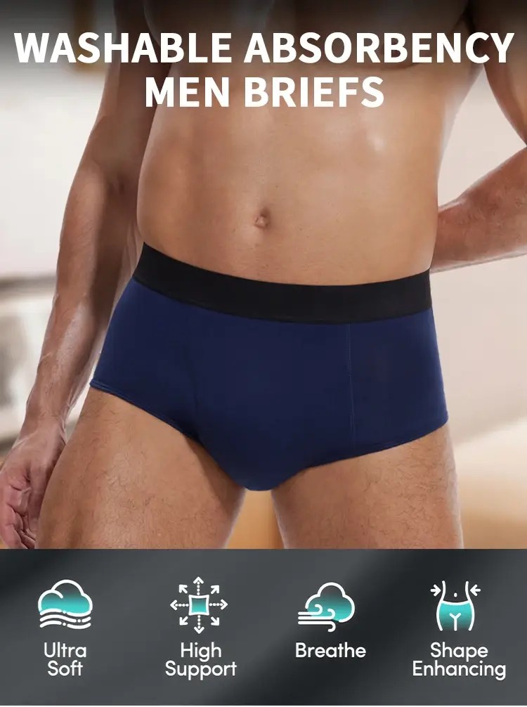 Incontinence hommes slips aîné confortable culotte urinaire inodore boxeurs absorption maximale Boyshorts étanche coton caleçon — image 3