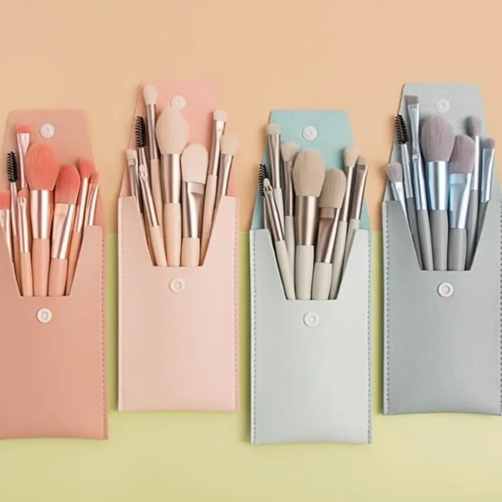 8ks/sada přenosné štětce na make-up s měkkými štětinami Prémiové syntetické se sáčkem štětec na oční stíny Nástroj Eye Facial Beauty Foundation — image 2