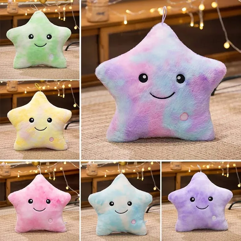24*22CM Leuchtende fünfzackigen Stern Plüsch Spielzeug Glowing Star Gefüllte Weiche Puppe Kissen Schöne Halloween Weihnachten geschenke — image 5