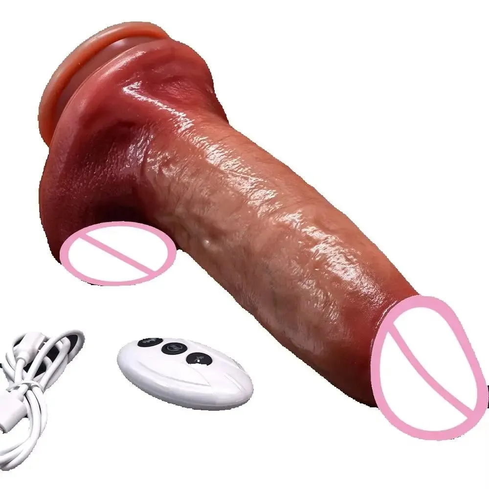 Büyük Teleskopik Gerçekçi Titreşimli Yapay Penis Vibratör Isıtma Sokmak Yapay Penis Seks Oyuncak G-spot Anal Stimülasyon Kadınlar için Titreşimli — image 1