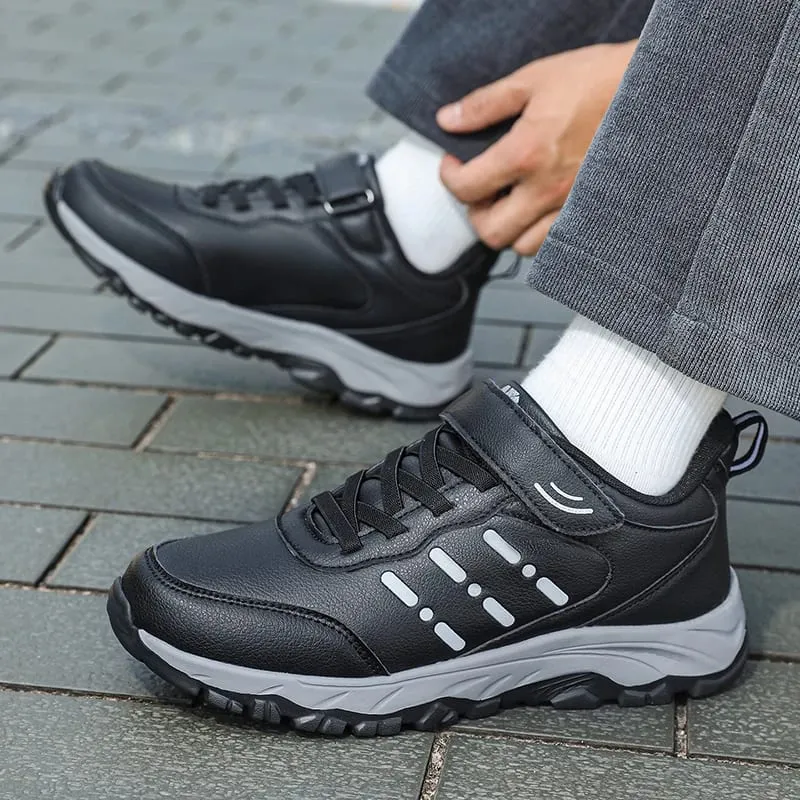 Baskets imperméables pour hommes, chaussures de marche confortables et durables, classiques, couleur unie, chaussures de Camping en plein air décontractées, grosses baskets — image 4