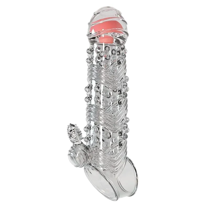 Penisförlängningshylsa Vibratorförlängare 4 cm Återanvändbara kondomer Mjuk fördröjning Ejakulation Dick Sleeve Vuxen sexleksaker för män — image 10