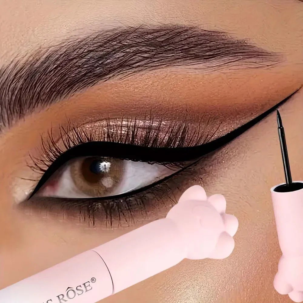สีชมพู Cat PAW Black Liquid Eyeliner ปากกาแห้งเร็วยาวนาน Smudge PROOF แต่งหน้า Holding Premium Eye Liner ปากกา Eye เครื่องสำอาง — image 3