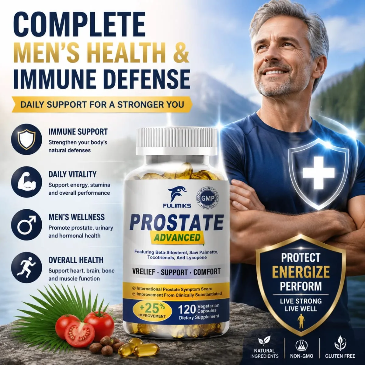 Advanced Saw Palmetto Capsules สำหรับชายสนับสนุนผมกระเพาะปัสสาวะทางเดินปัสสาวะ & สุขภาพต่อมลูกหมากลดตอนกลางคืนห้องน้ำ Trips — image 6