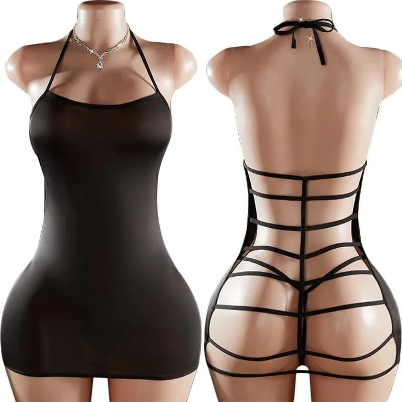 Vestidos rojos sexis sin entrepierna para mujer, minivestido de noche sin espalda, sin mangas, ropa Y2k, vestido de fiesta de noche — image 8