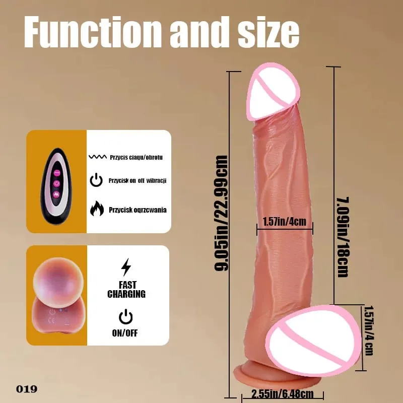 9 trybów wibracji 3 tryby rozciągania i 3 tryby wytrząsania Dildo elektryczne kobiece zabawki erotyczne silikonowe Dildo teleskopowe wibracje wibracyjne ogrzewanie 18+