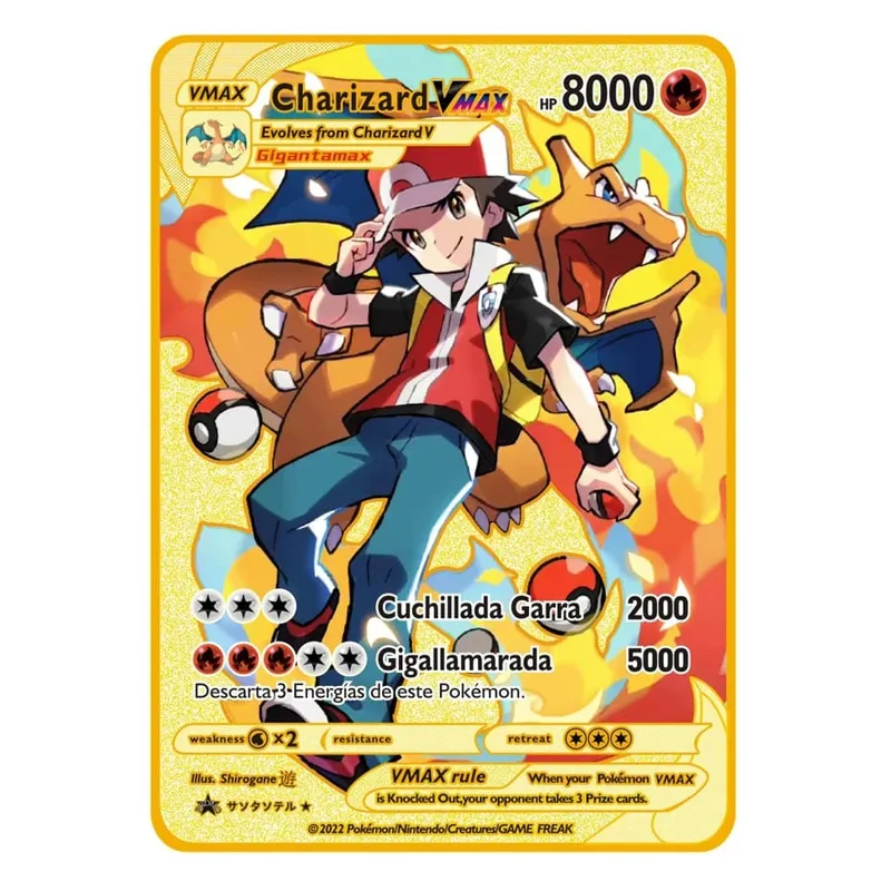 2026 ใหม่ Pokemon การ์ดโลหะ 10000 คะแนน Arceus Charizard Super Card Golden ภาษาอังกฤษ Mewtwo Vmax GX EX อะนิเมะคอลเลกชันการ์ดของขวัญ — image 5