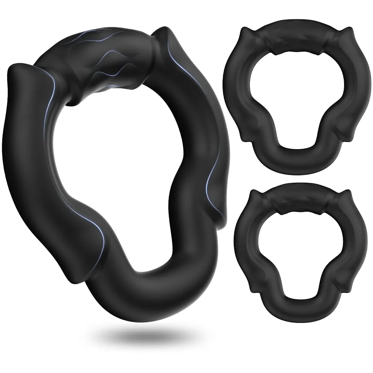 3 dimensioni PCS Anelli per pene in silicone Anello per pene maschile per l'erezione Miglioramento di lunga durata Giocattoli adulti del sesso più forti per uomini Coppie 18+ — image 1