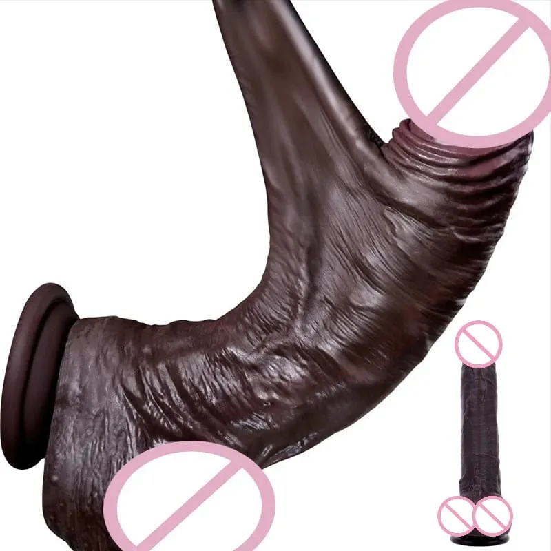 Donna Realistica Morbida Doppio Strato di Pelle di Silicone Scorrevole Prepuzio Testicoli Dildo Massaggiatore Anale Pene Butt Plug Giocattoli Adulti Del Sesso18 — image 1