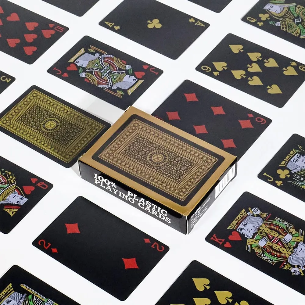 Premium Black Glod Hrací karty PVC Plast Vodotěsné Odolné pokerové karty Velký balíček karet pro večírky — image 6