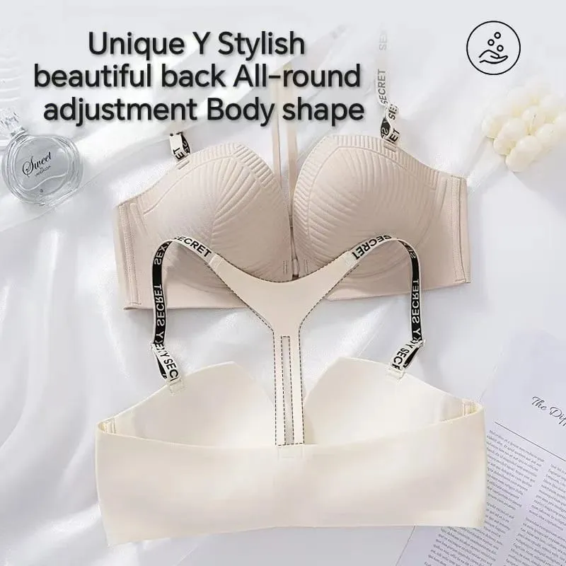 2025 Nahtloser, rückenfreier Push-up-BH mit Vorderverschluss und Y-förmigen Buchstabenträgern, Anti-Durchhängen, für sexy Damen-Dessous — image 3