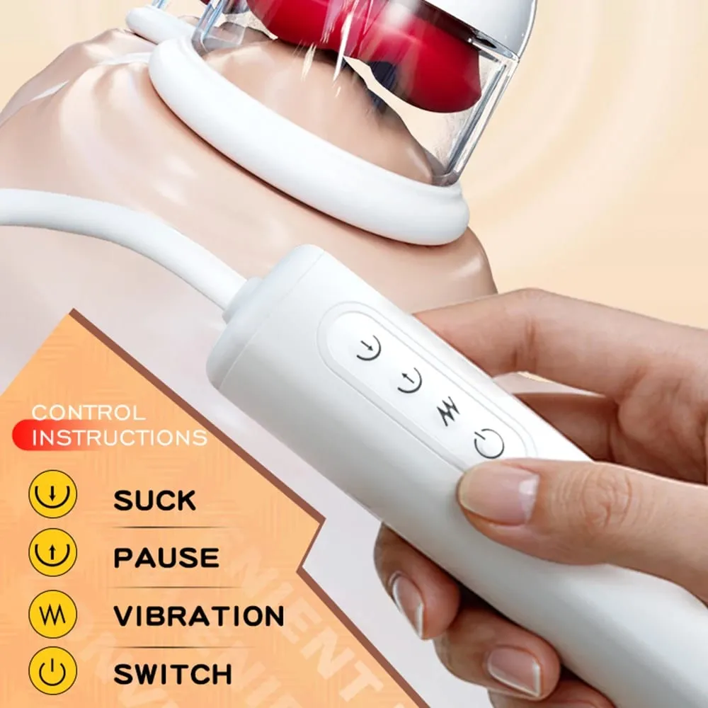 Gierige Doppelbecher-Saugnapf-Vibrations-Milchpumpe, Brustmassagegerät, Brustmasturbator, Nippellecken, Saugnapf, Sexspielzeug für Erwachsene — image 5