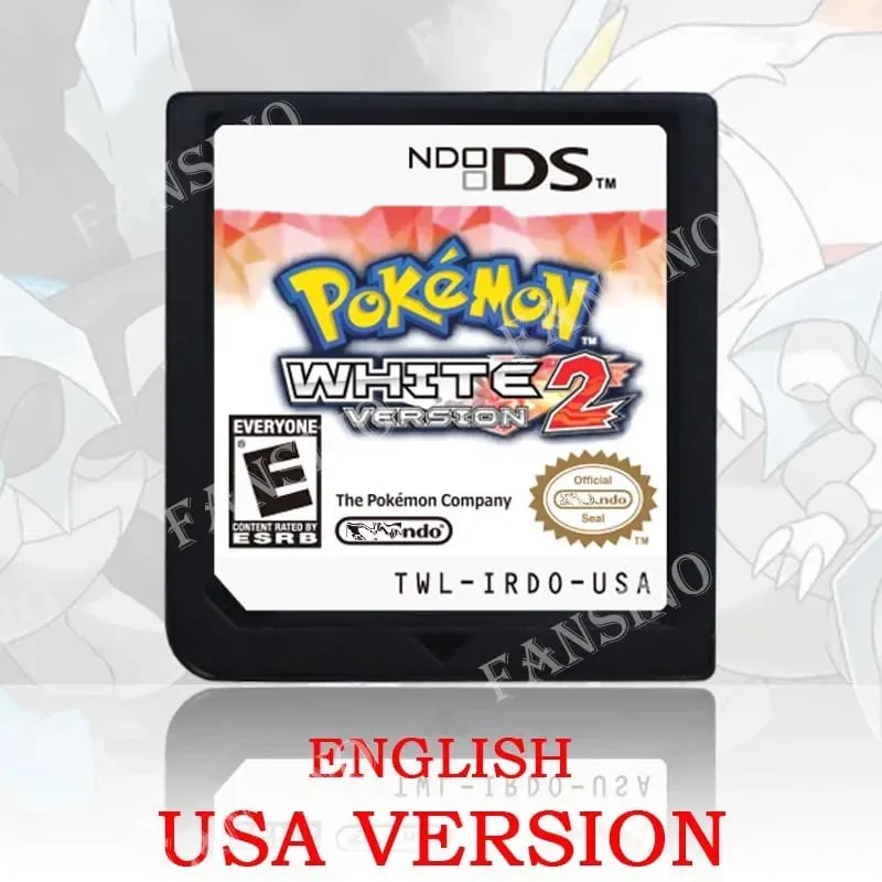 (USA EUR AUS) pokemon สีดำสีขาว 1/2 รุ่นคุณภาพสูงแท้ 1:1 แบบจำลอง DS เกมสำหรับ DS 2DS 3DS คอนโซล — image 9