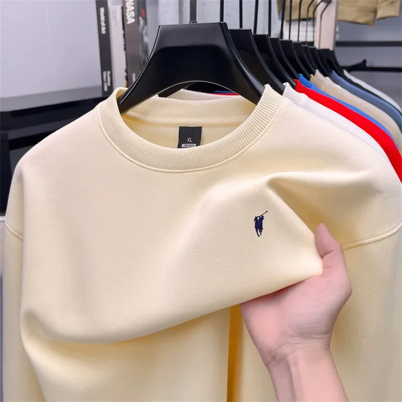 2026 Men's Crewneck Casual Long-sleeve Printed Leisure T-shirt Solid-color Multi-functional Leisure T-shirt — image 3