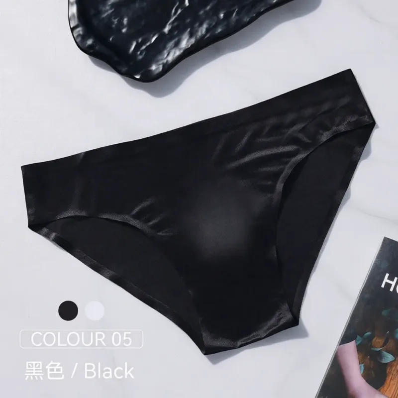 Slip sans couture pour hommes, sous-vêtements en soie glacée, pochette 3D, respirant, séchage rapide, taille basse, élastique, doux, couleur unie — image 12