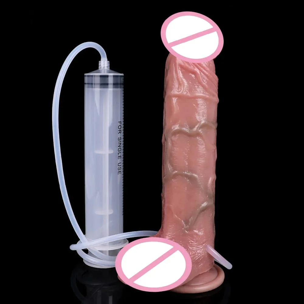 Hluboké žíly Ultra stříkající dildo Silikon Skin Touch Dlouhá ejakulační zátka na zadeček Pro muže Ženy Stimuluje G-Spot 18+ Sexuální hračky — image 5