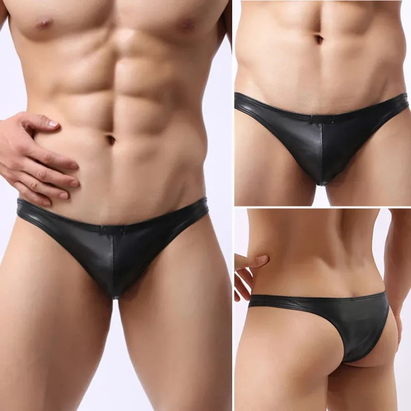 Seluar dalam Thong Seluar Dalam Lelaki Bergaya dan Berfungsi Seluar Dalam Seluar Dalam Kulit PU Seksi Lelaki dengan Poket Berbilang Saiz — image 5