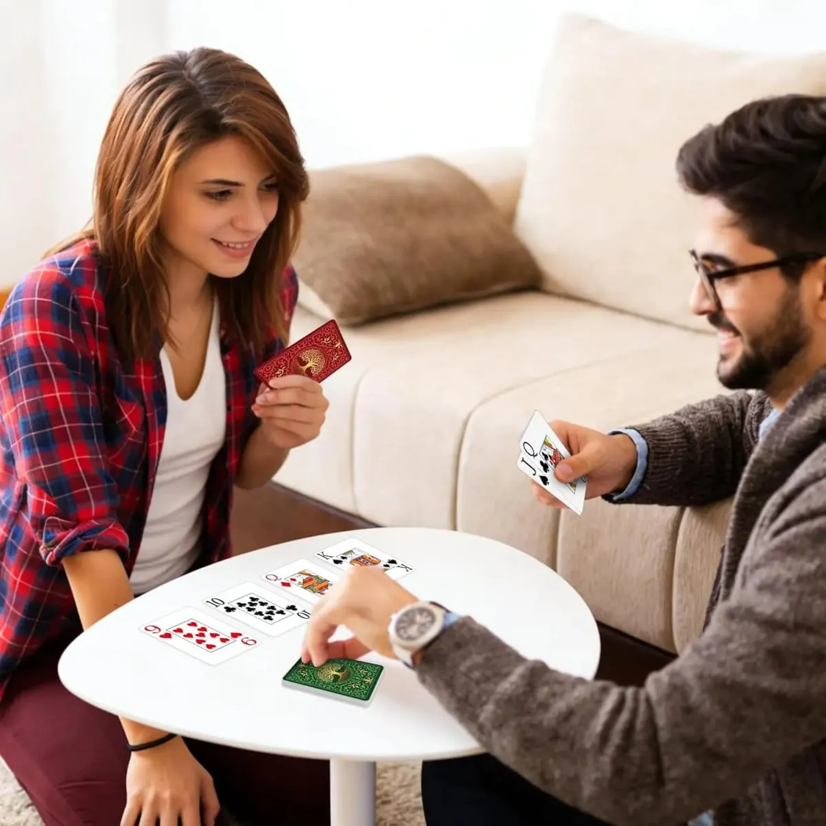 ไพ่ 2 แพ็ค | ไพ่พิมพ์ใหญ่ | ง่ายต่อการสับไพ่โป๊กเกอร์พรีเมี่ยมสำหรับเกมไพ่ Family Game Night Table M