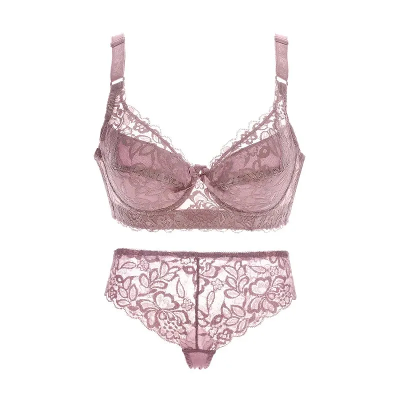 Sexy Bras Set Lace Panty Thin Brief Plus Size Women's Bralette Set Push Up Brassiere Girl Top BH Lingerie Intimates BCD 42 44 46 — image 7