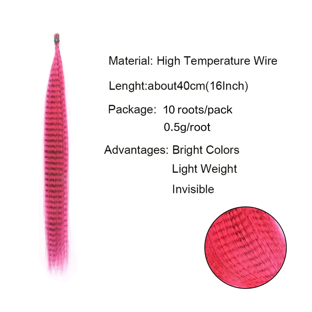Extensions de cheveux synthétiques colorées I Tip, 10 racines/paquet, postiche 16 pouces, accessoires capillaires pour femmes et filles, utilisation quotidienne en fête — image 3