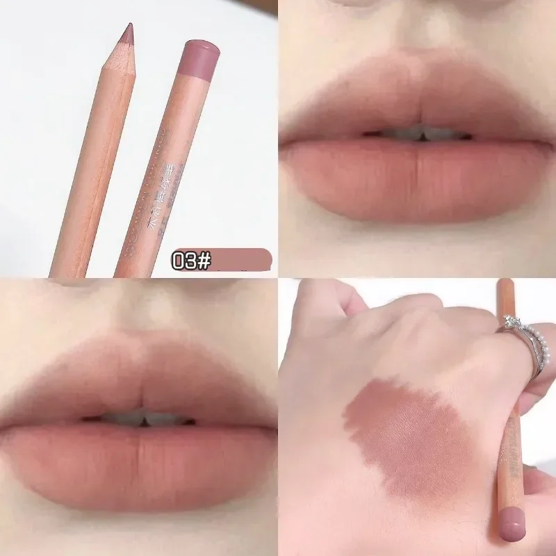 Bean Paste Pink Lip Liner ปากกา Professional Lip Liner ดินสอ Velvet Matte Lip Non-stick Cup Nude ลิปสติกปากกา Contour Line แต่งหน้า — image 8
