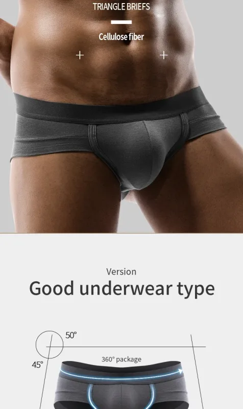 5PCSSlip da tre pezzi da uomo con custodia a forma di U, tessuto modal, traspirante, pantaloni a vita bassa estivi per giovani — image 11