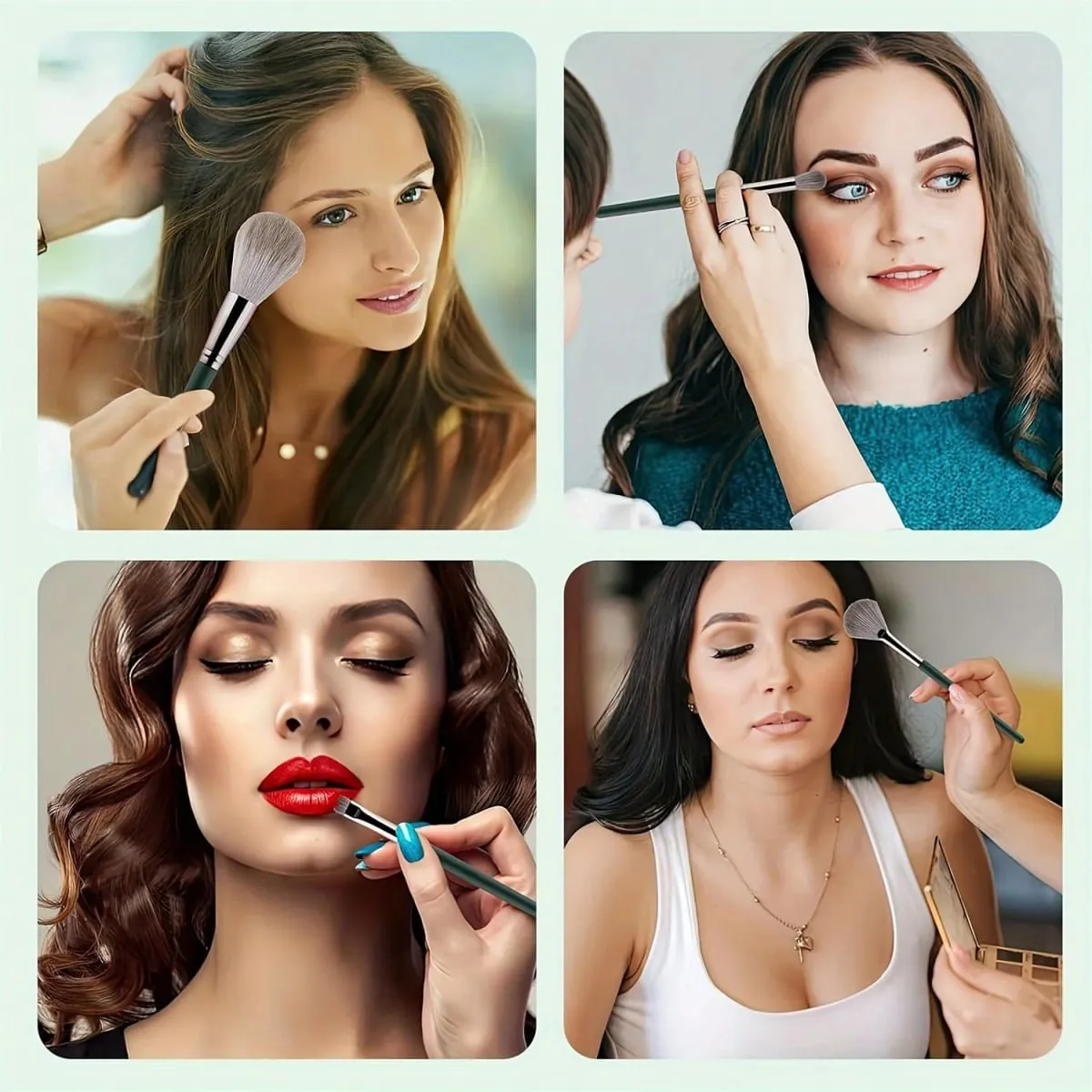 14 pinceaux de maquillage professionnels qui peuvent créer une variété de looks adaptés à différents styles, sont propres et aident à réduire les éruptions cutanées. — image 6