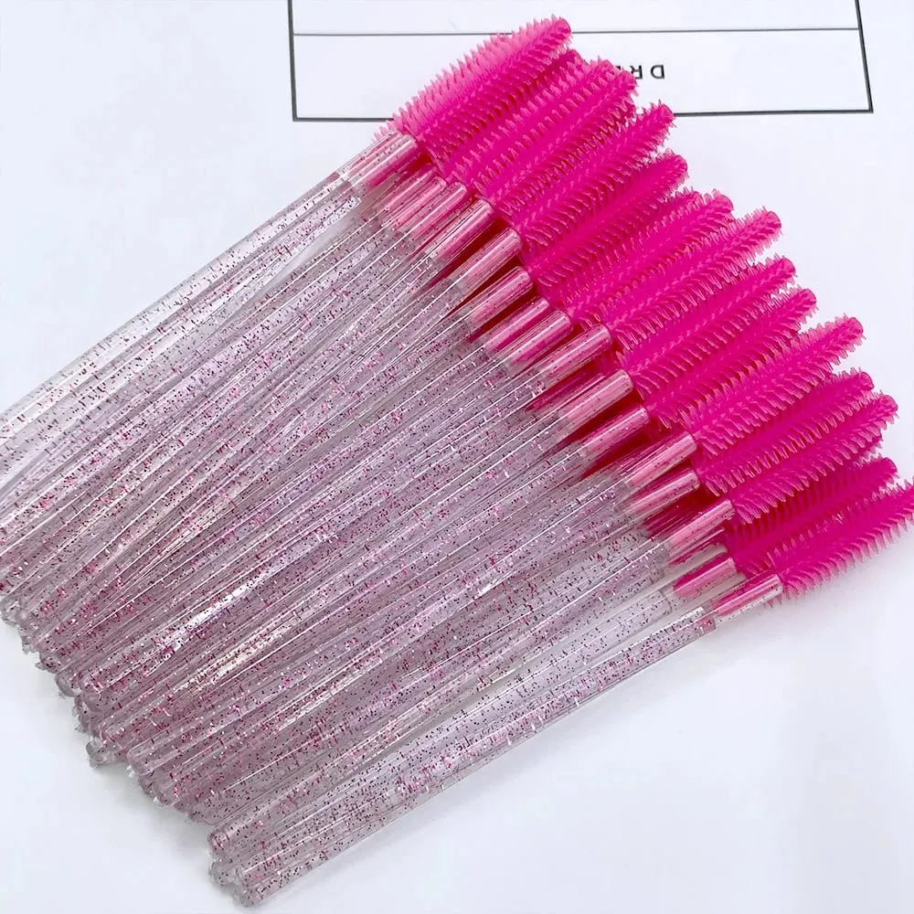 50/100 Pcs Silicone Crystal Mascara Wands Disposable Diamond Eyelash Brushes Comb Beauty Makeup Brush Tools for Women — image 6